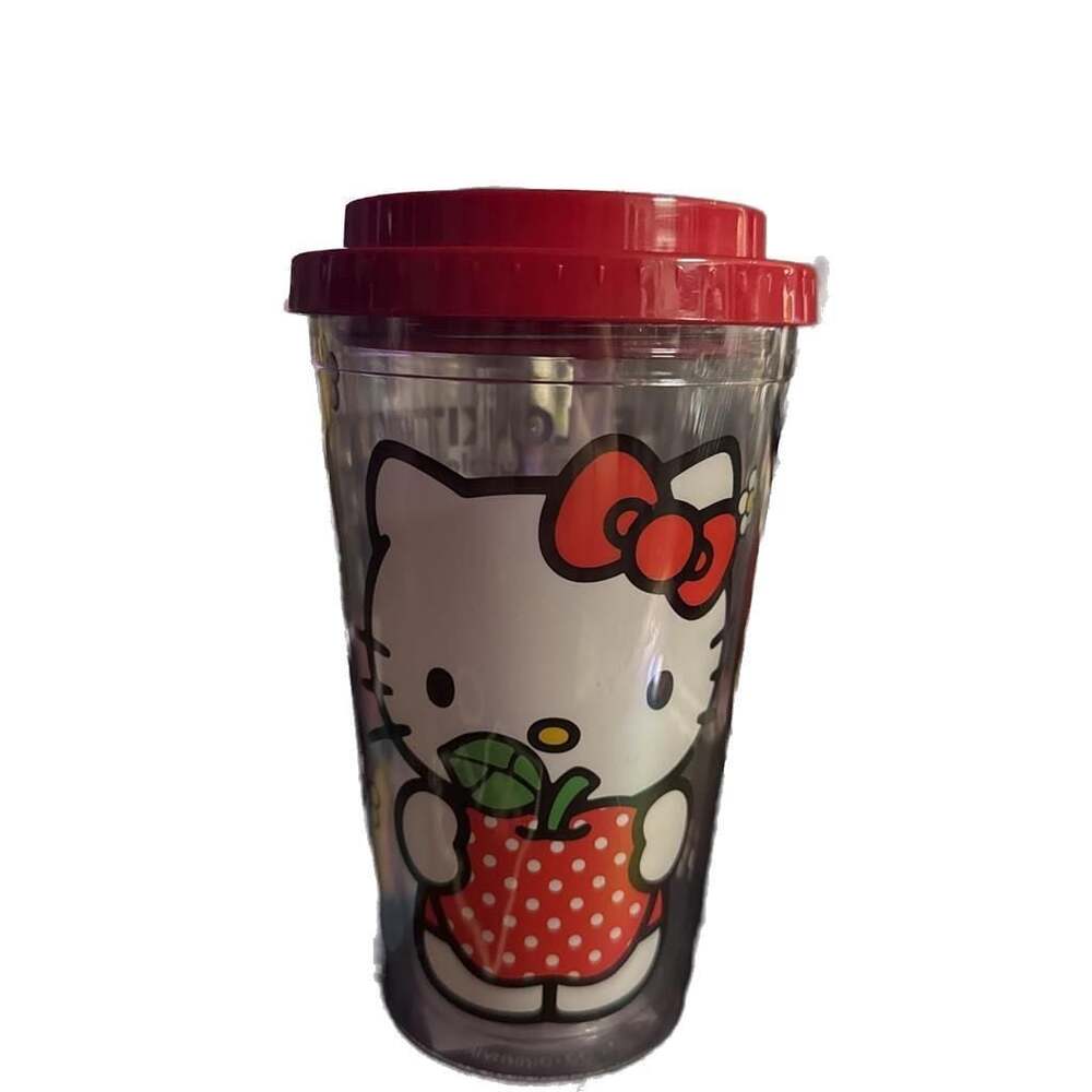 Sanrio Hello Kitty I Love Apples Red Tumbler With Straw, 16 fl oz